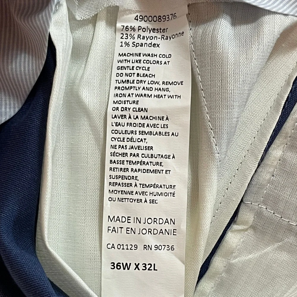 Ralph Lauren Comfort Flex Slim Fit Pants Mens 36x32 Blue Performance Dress Slack